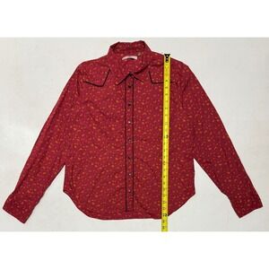 King Ranch Saddle Shop Western Floral Long Sleeve Pearl Snap Shirt Womens Medium